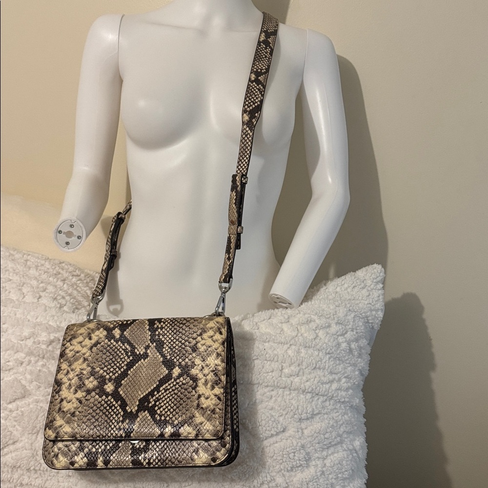 Michael Kors Python Crossbody Bag with Silver Chain